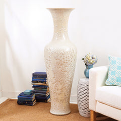 Tozai Home Long Necked Vase with MOP effect