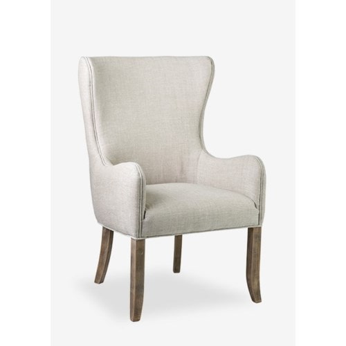 Scarlett Wing Beige fabric Back Club Chair Set of 2 by Jeffan | Accent Chairs | Modishstore - 6