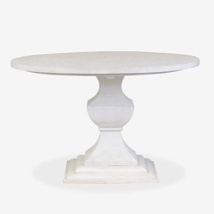 Chauncey Round Recycled Pine Wood Pedestal Dining Table Med by Jeffan | Dining Tables | Modishstore