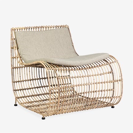 Marvel Occasional Chair with Iron Frame Wrapped by Jeffan | Outdoor Chairs | Modishstore