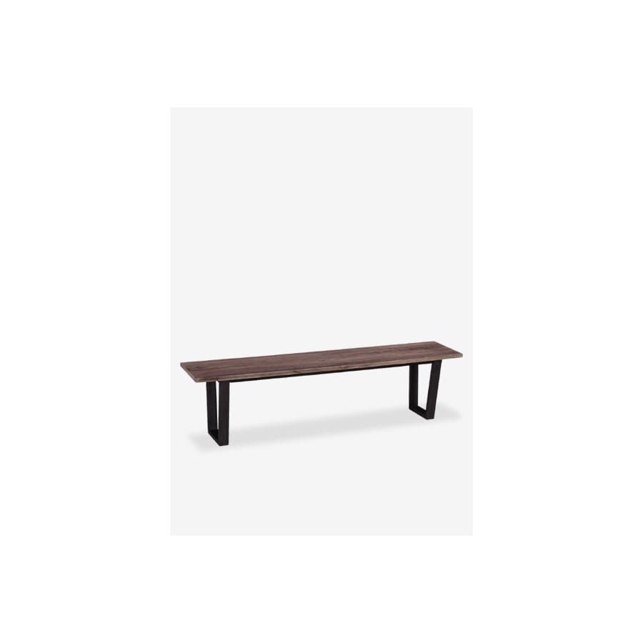 (LS) Thomas 67" wood bench with metal base - K/D by Jeffan | Benches | Modishstore - 2