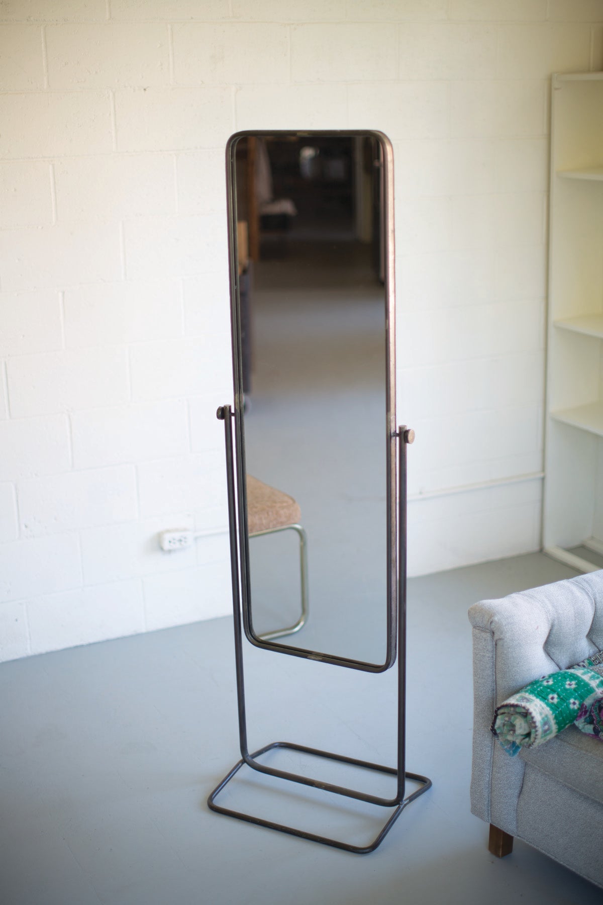 Kalalou Tall Metal Framed Floor Mirror | Modishstore | Mirrors
