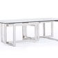 Modrest Valiant Modern Glass & Stainless Steel Coffee Table | Coffee Tables | Modishstore - 4