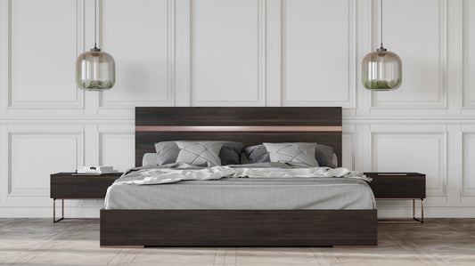 Nova Domus Benzon Italian Modern Dark Rovere Bed | Beds | Modishstore