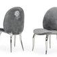 Modrest Vince - Modern Grey Velvet Dining Chair Set of 2 | Modishstore | Dining Chairs