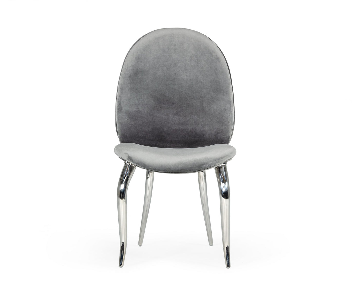 Modrest Vince - Modern Grey Velvet Dining Chair Set of 2