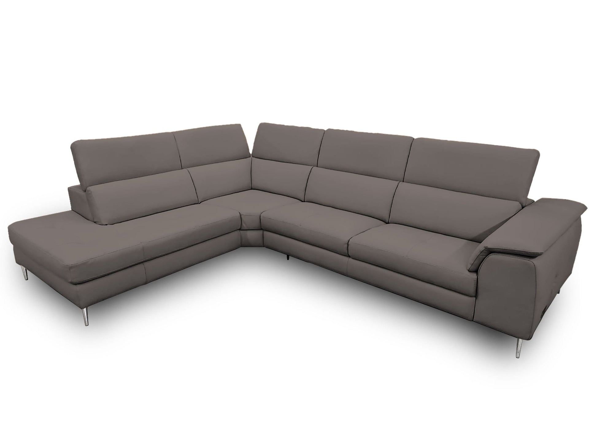Coronelli Collezioni Viola - Italian Contemporary Brown Leather LAF Chaise Sectional Sofa | Sofas | Modishstore - 2