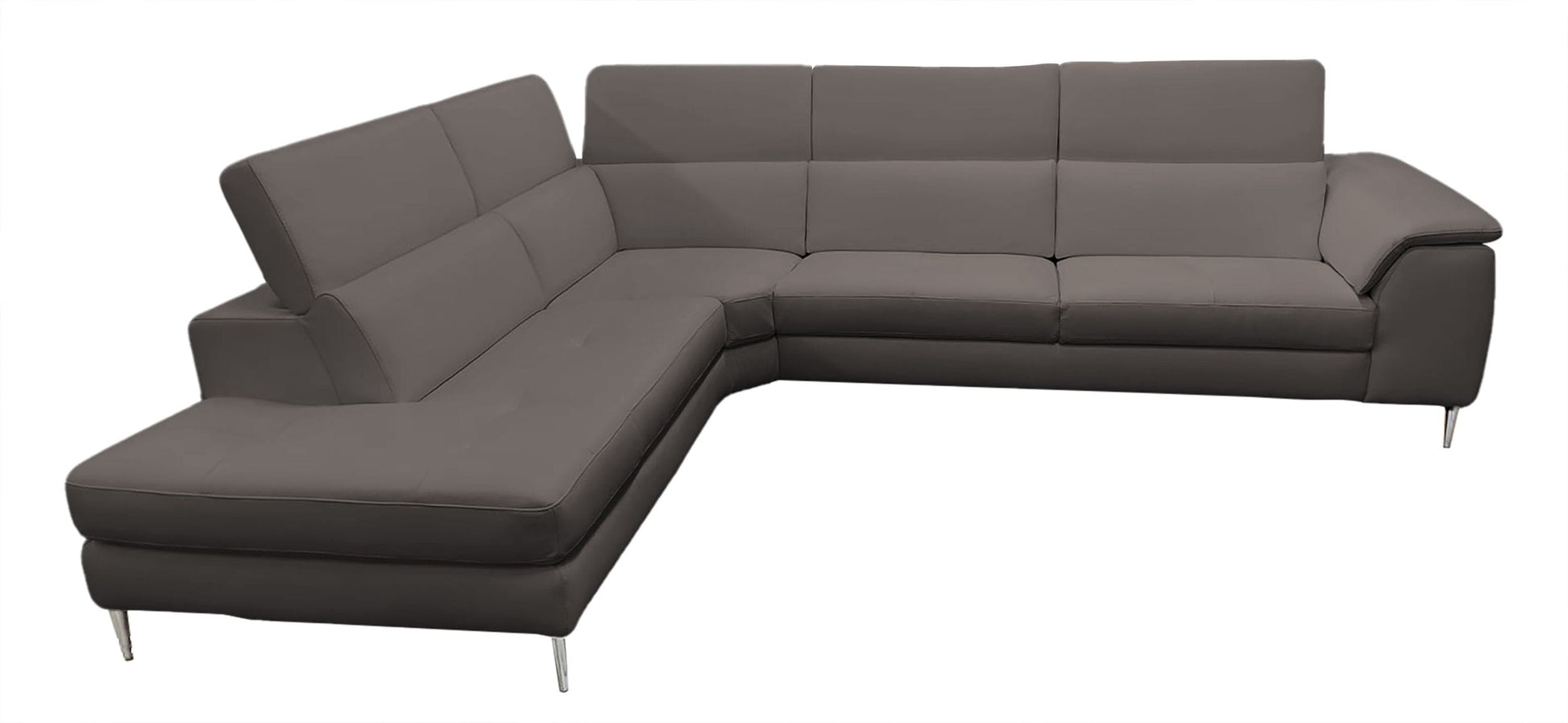 Coronelli Collezioni Viola - Italian Contemporary Brown Leather LAF Chaise Sectional Sofa | Sofas | Modishstore - 3