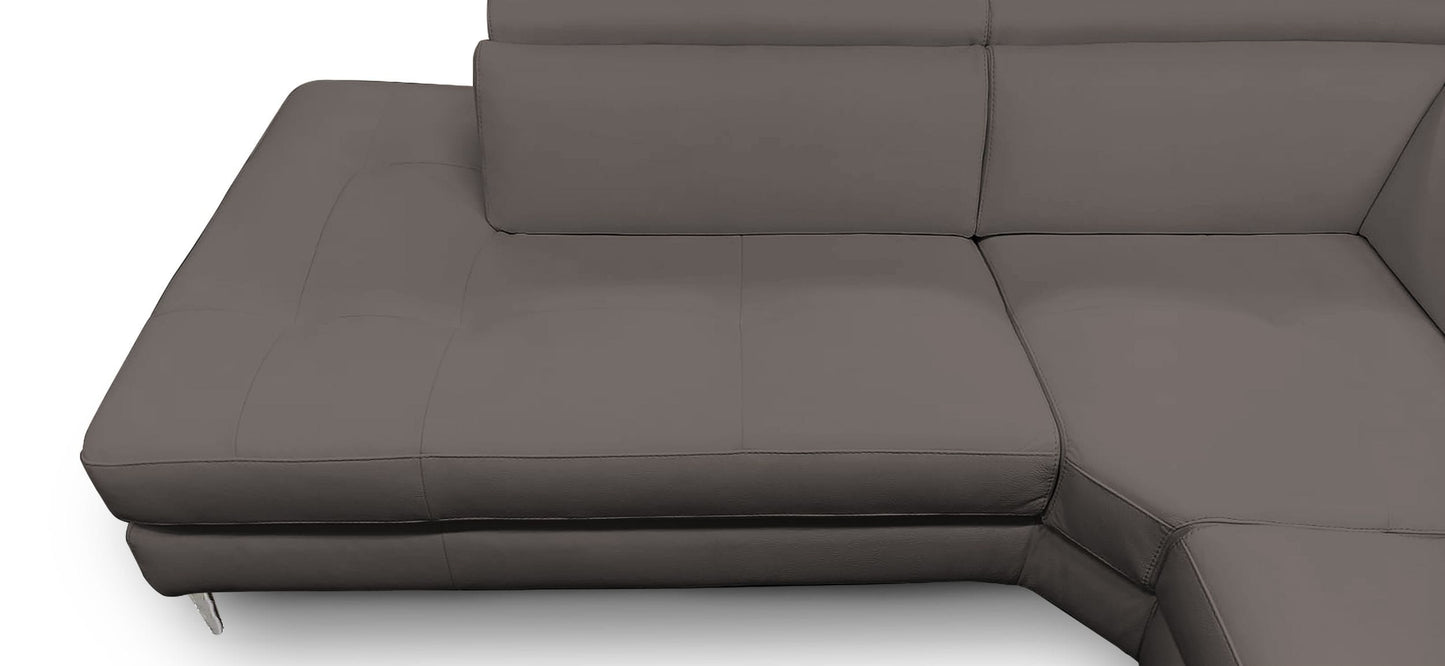 Coronelli Collezioni Viola - Italian Contemporary Brown Leather LAF Chaise Sectional Sofa | Sofas | Modishstore - 4