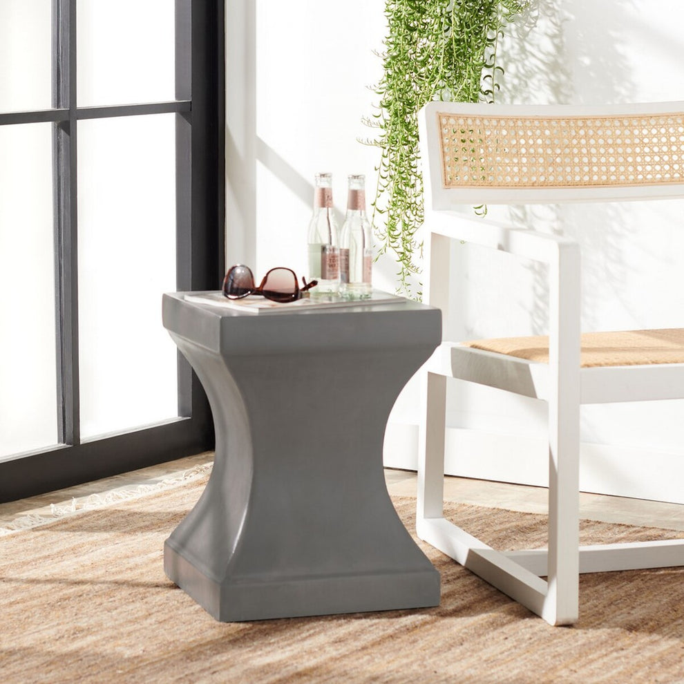 Safavieh Curby Indoor/Outdoor Modern Concrete 17.7-Inch H Accent Table | Accent Tables |  Modishstore  - 2