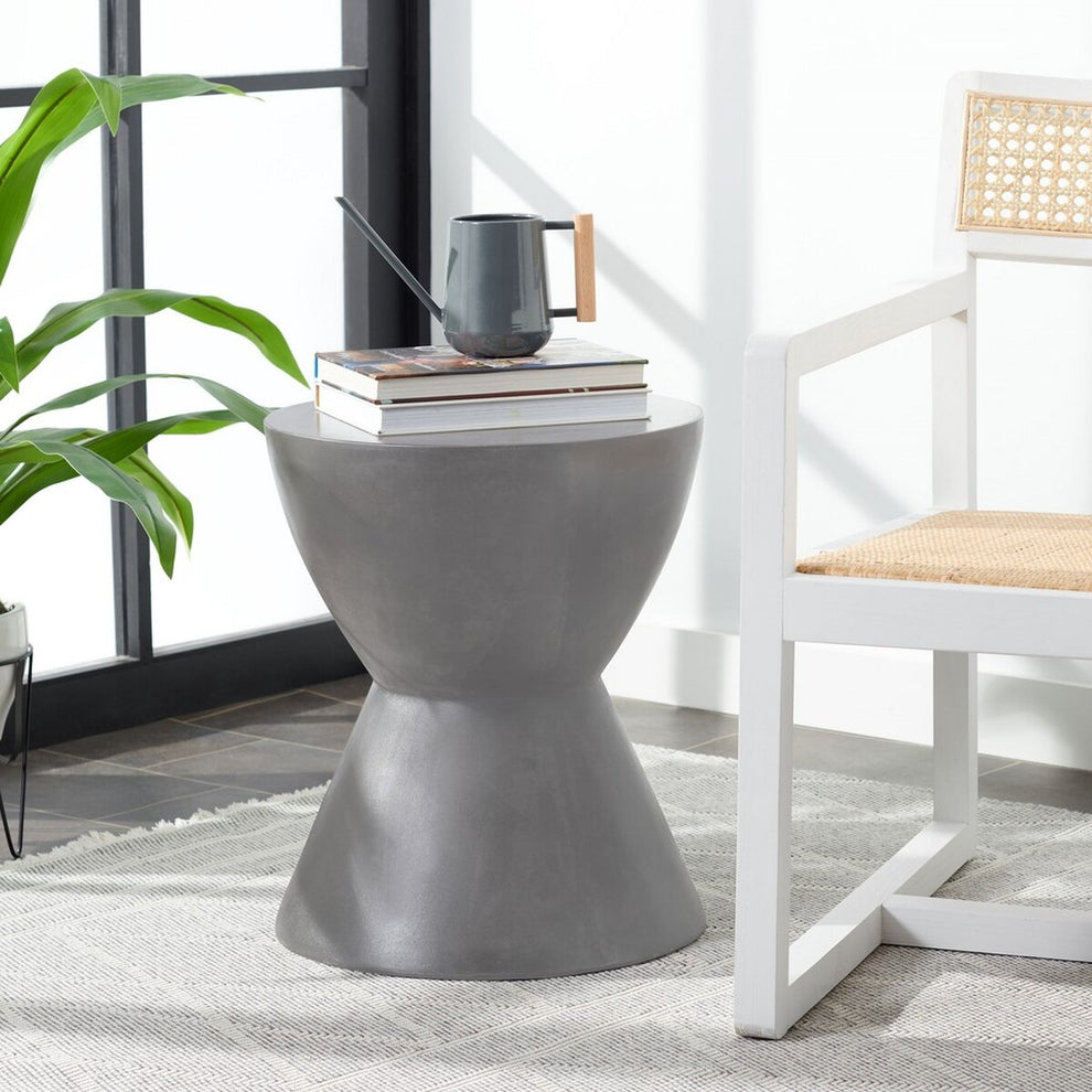 Safavieh Athena Indoor/Outdoor Modern Concrete Round 17.7-Inch H Accent Table | Accent Tables |  Modishstore  - 2