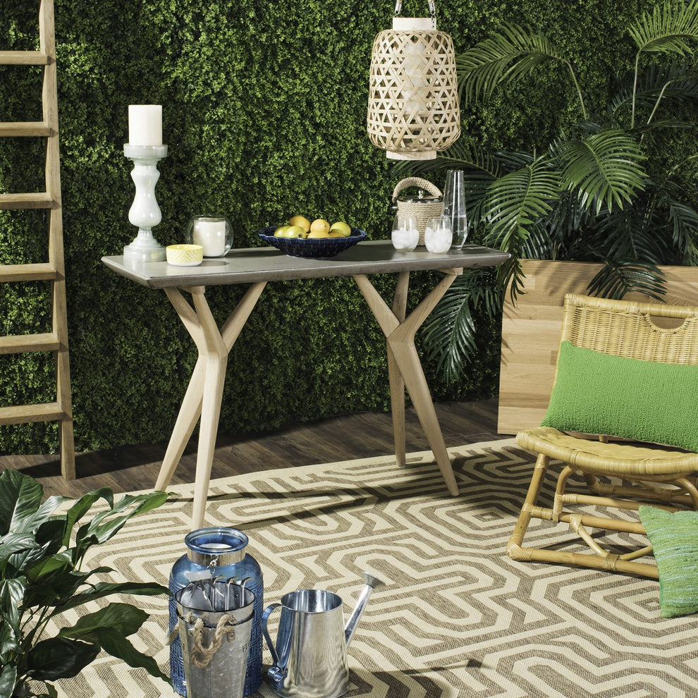 Safavieh Ragna Indoor/Outdoor Modern Concrete 29.92-Inch H Console | Outdoor Tables |  Modishstore  - 2