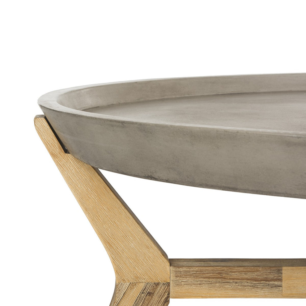 Safavieh Hadwin Indoor/Outdoor Modern Concrete Oval 31.5-Inch Dia Coffee Table | Coffee Tables |  Modishstore  - 4