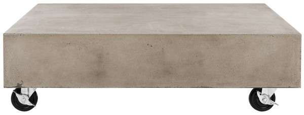 Safavieh Gargon Indoor/Outdoor Modern Concrete 9.84-Inch H Coffee Table With Casters | Coffee Tables |  Modishstore 