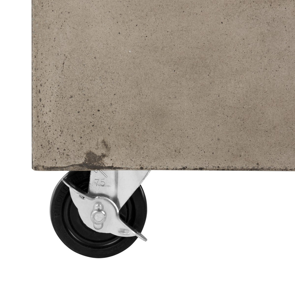 Safavieh Gargon Indoor/Outdoor Modern Concrete 9.84-Inch H Coffee Table With Casters | Coffee Tables |  Modishstore  - 3