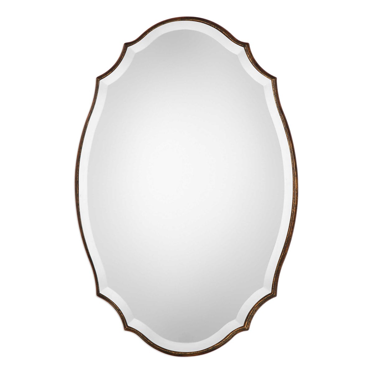 Round Edged Wood Frame Shaped Bevel Mirror By Modish Store | Mirrors | Modishstore - 2