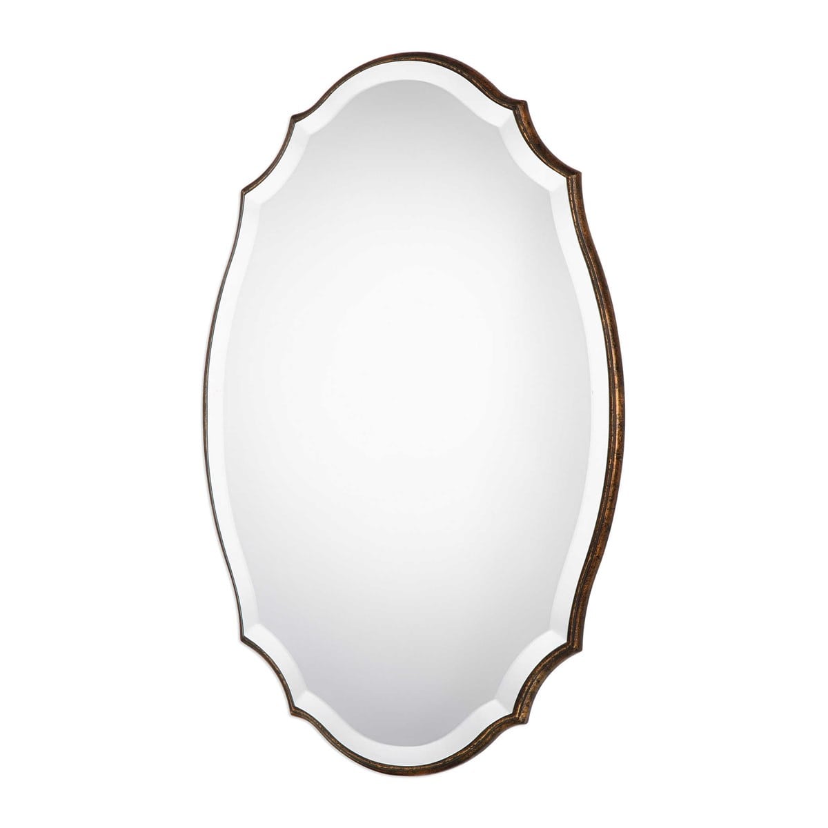 Round Edged Wood Frame Shaped Bevel Mirror By Modish Store | Mirrors | Modishstore - 3