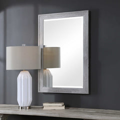Distressed Gray with Wood Grain Mirror By Modish Store
