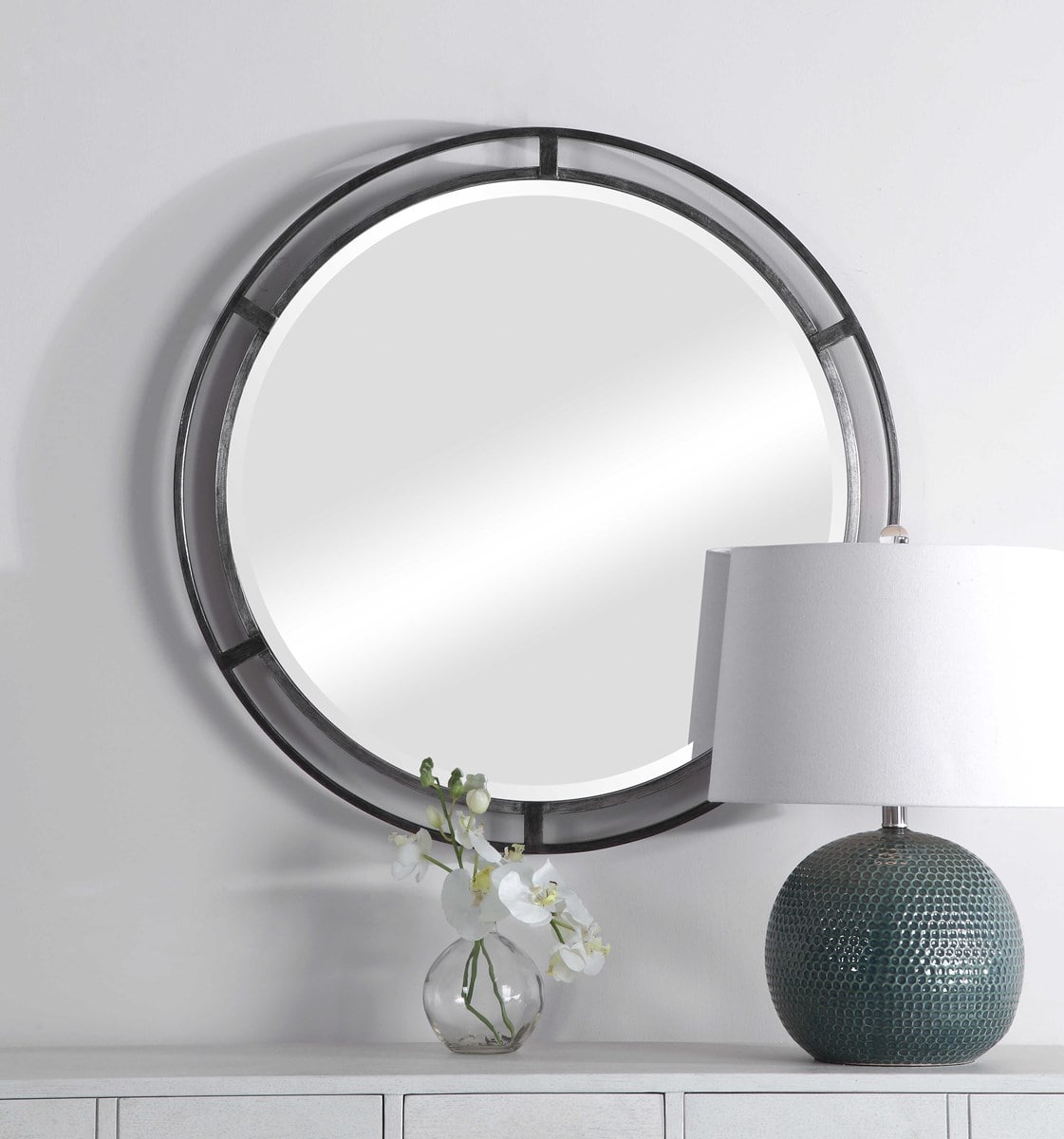 Light Silver Iron 3-dimensional Mirror By Modish Store | Mirrors | Modishstore - 3