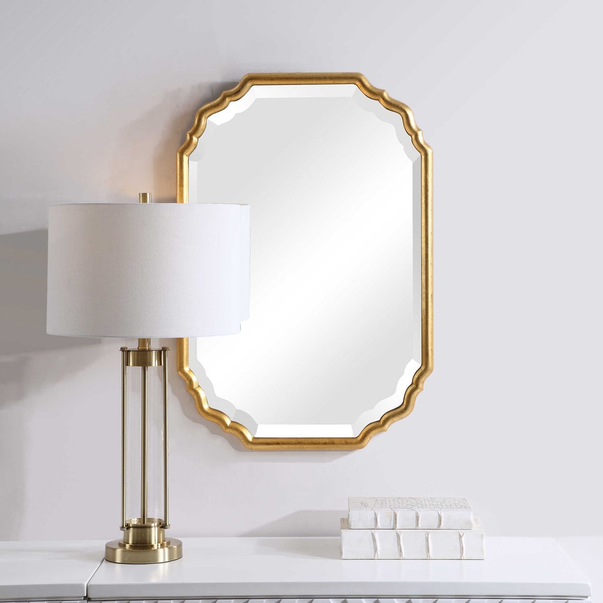 Metallic Gold Elegant Curved Corners Mirror By Modish Store | Mirrors | Modishstore - 3