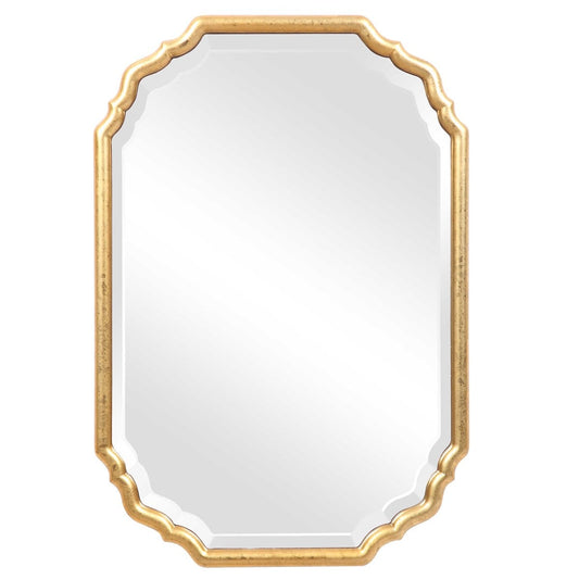 Metallic Gold Elegant Curved Corners Mirror By Modish Store | Mirrors | Modishstore