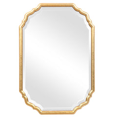 Metallic Gold Elegant Curved Corners Mirror By Modish Store