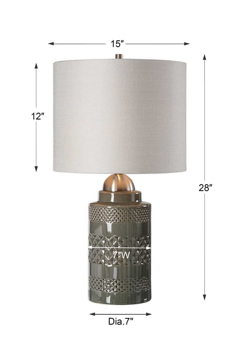 Mushroom Gray Ceramic Glaze Table Lamps By Modish Store | Table Lamps | Modishstore - 2