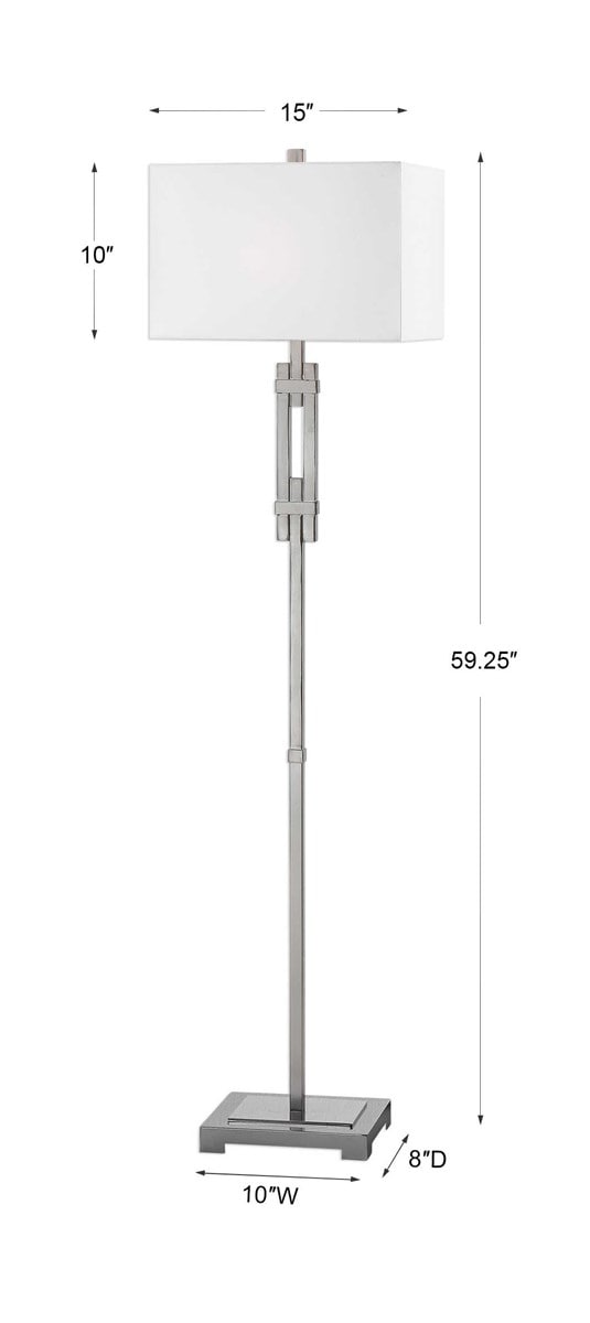 59" Tall Buffet Floor Lamp Brushed Nickel by Modish Store | Floor Lamps | Modishstore - 2