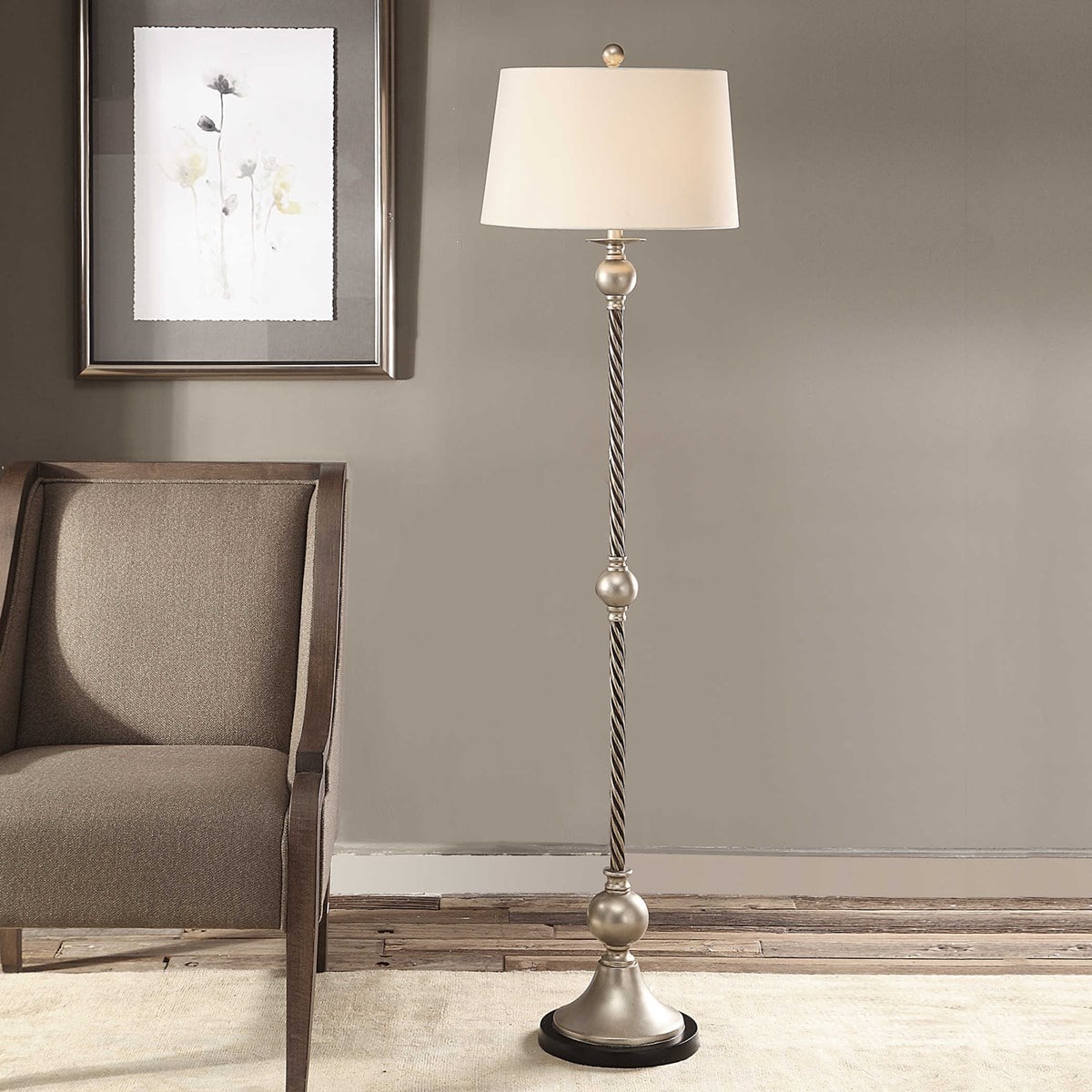 Burnished Silver 67" Tall Buffet Floor Lamp By Modish Store | Floor Lamps | Modishstore - 5