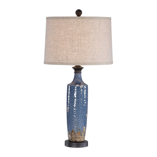 Blue/Heavy Dark Khaki Bronze Distressing Table Lamps by Modish Store | Table Lamps | Modishstore
