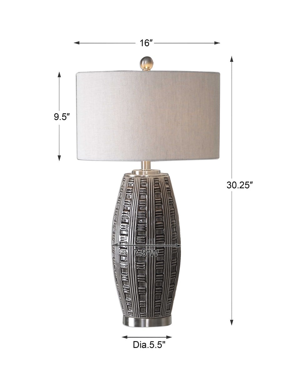 Gray Glaze Ceramic Table Lamps by Modish Store | Table Lamps | Modishstore - 7