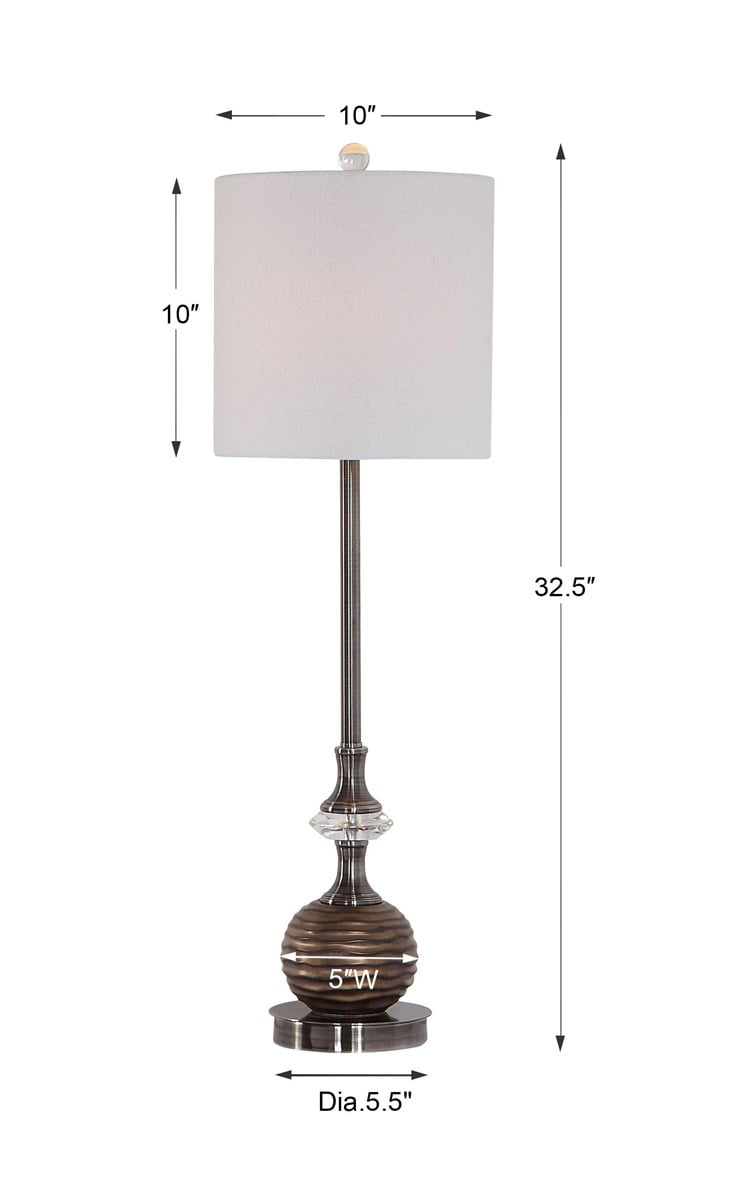 Brushed Nickel and Crystal Table Lamps by Modish Store | Table Lamps | Modishstore - 6