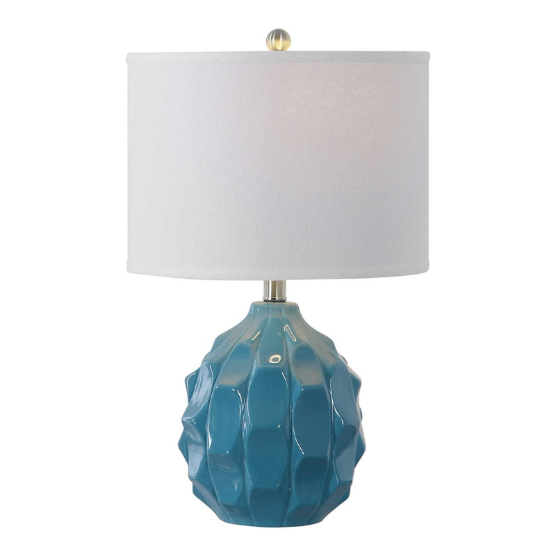 Scalloped Ceramic Light Blue Table Lamps by Modish Store | Table Lamps | Modishstore