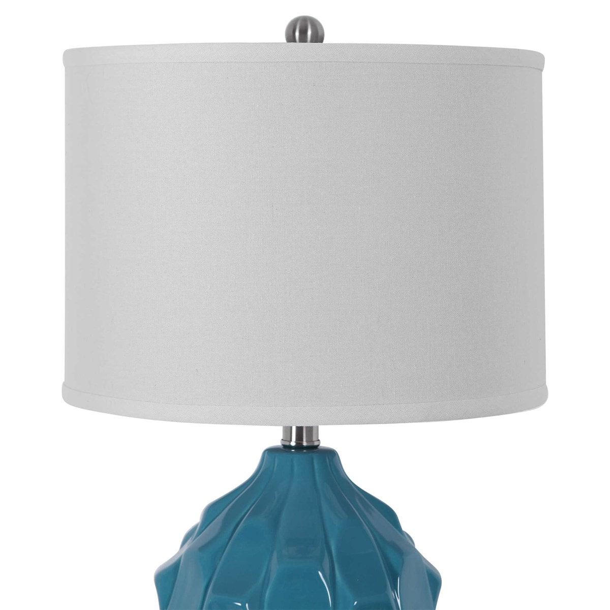 Scalloped Ceramic Light Blue Table Lamps by Modish Store | Table Lamps | Modishstore - 4