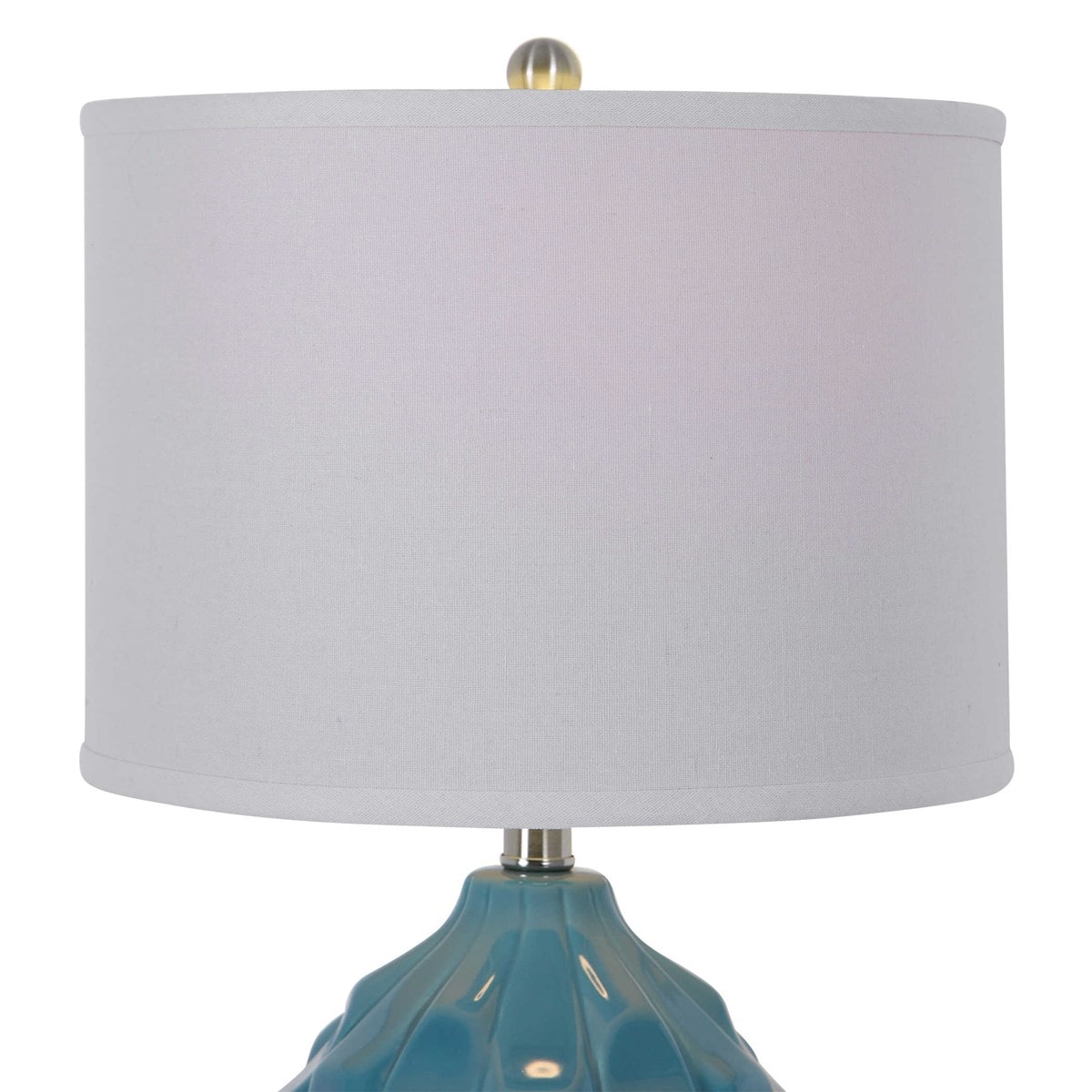 Scalloped Ceramic Light Blue Table Lamps by Modish Store | Table Lamps | Modishstore - 5