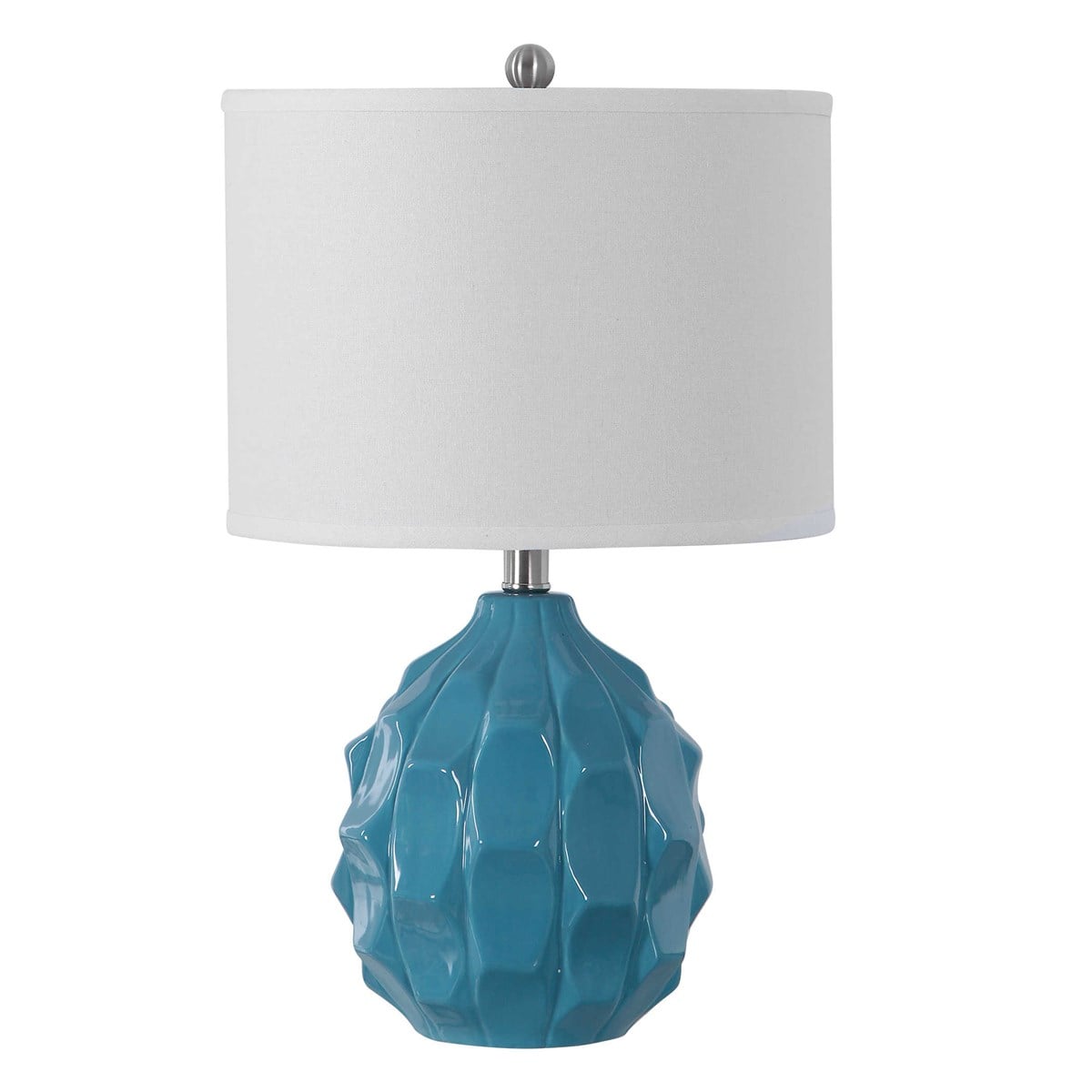 Scalloped Ceramic Light Blue Table Lamps by Modish Store | Table Lamps | Modishstore - 7