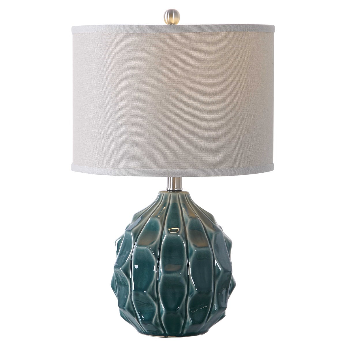 Olive Scalloped Ceramic Gray Table Lamps by Modish Store | Table Lamps | Modishstore