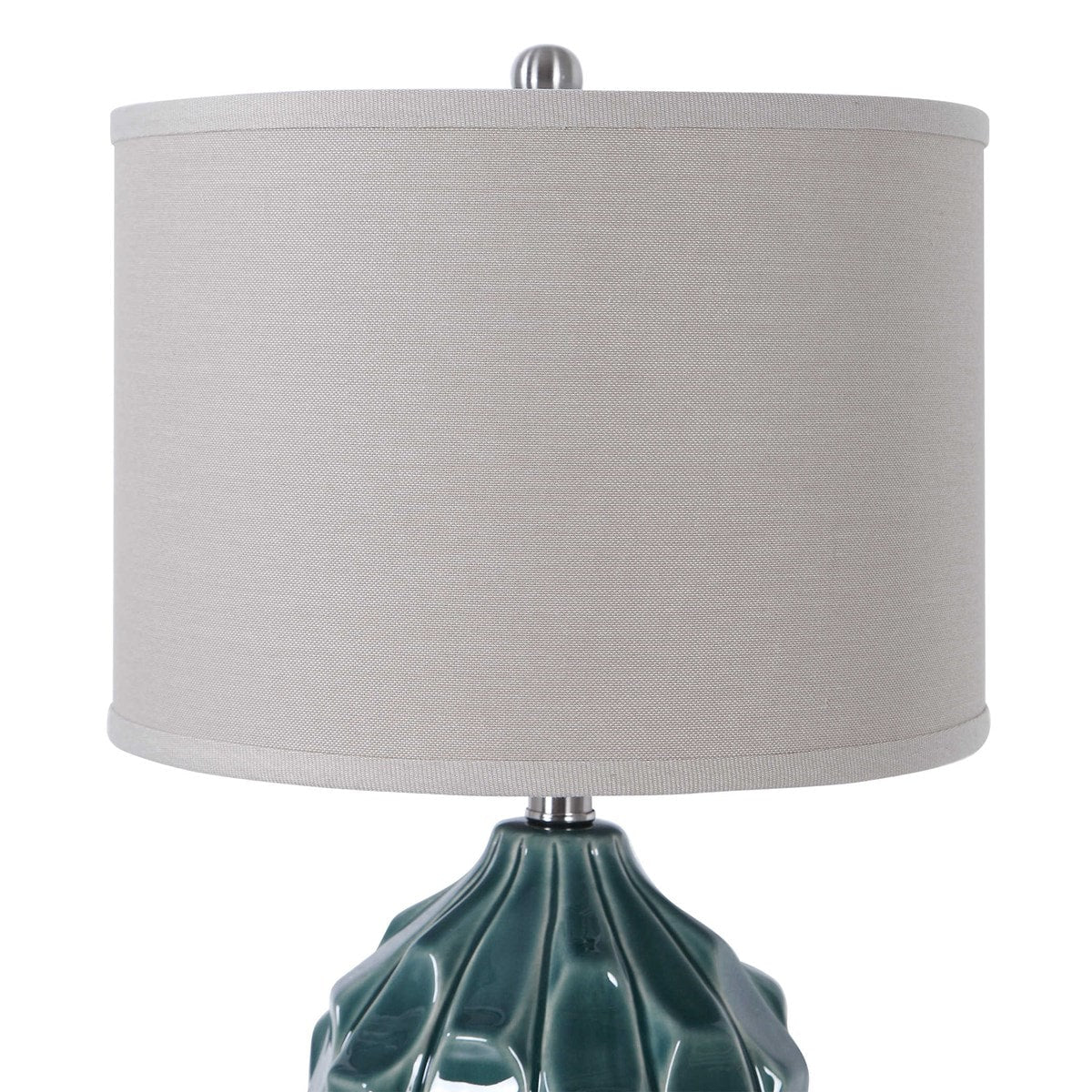 Olive Scalloped Ceramic Gray Table Lamps by Modish Store | Table Lamps | Modishstore - 4
