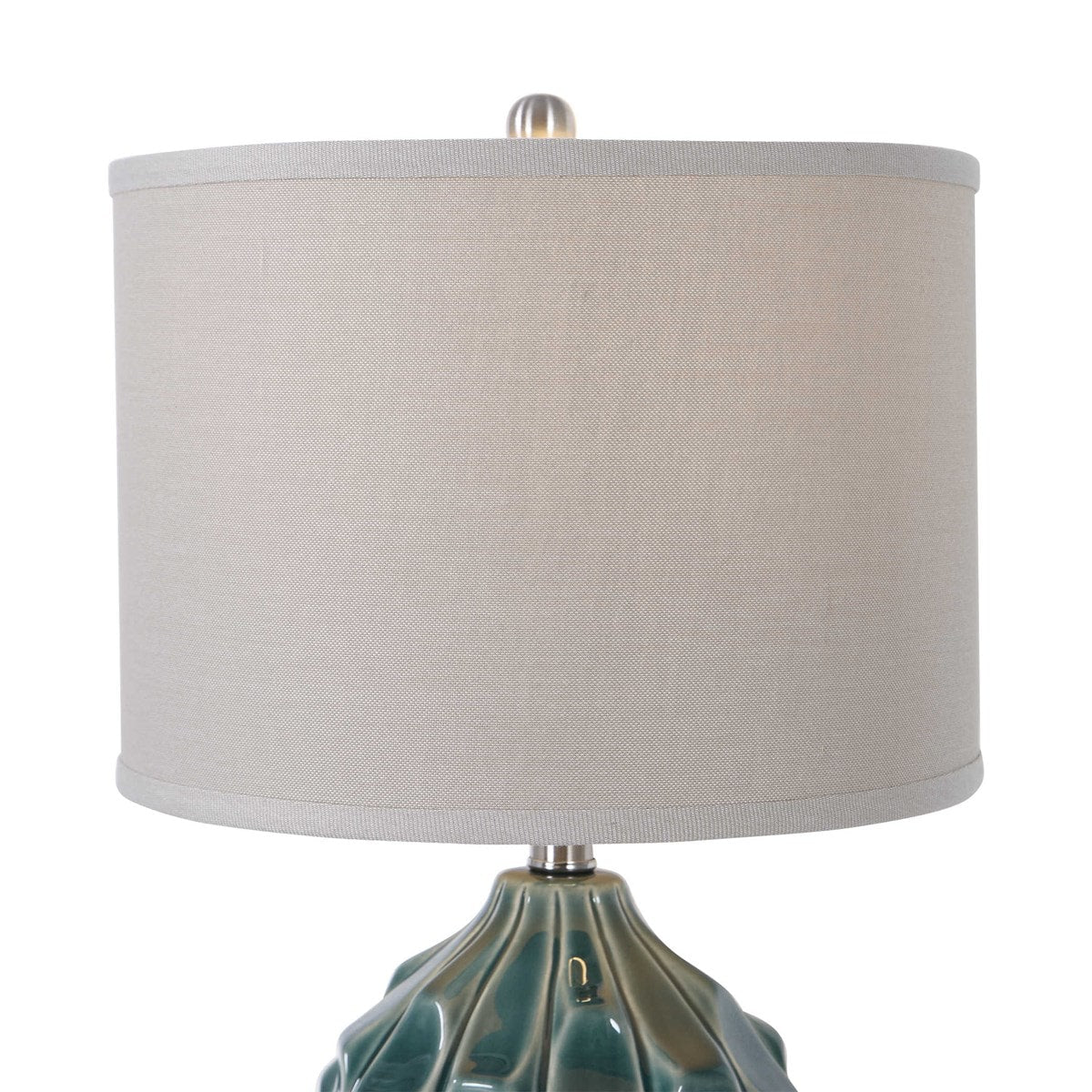 Olive Scalloped Ceramic Gray Table Lamps by Modish Store | Table Lamps | Modishstore - 5