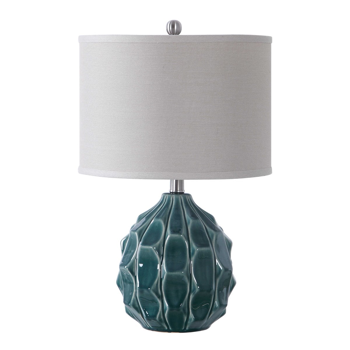 Olive Scalloped Ceramic Gray Table Lamps by Modish Store | Table Lamps | Modishstore - 7