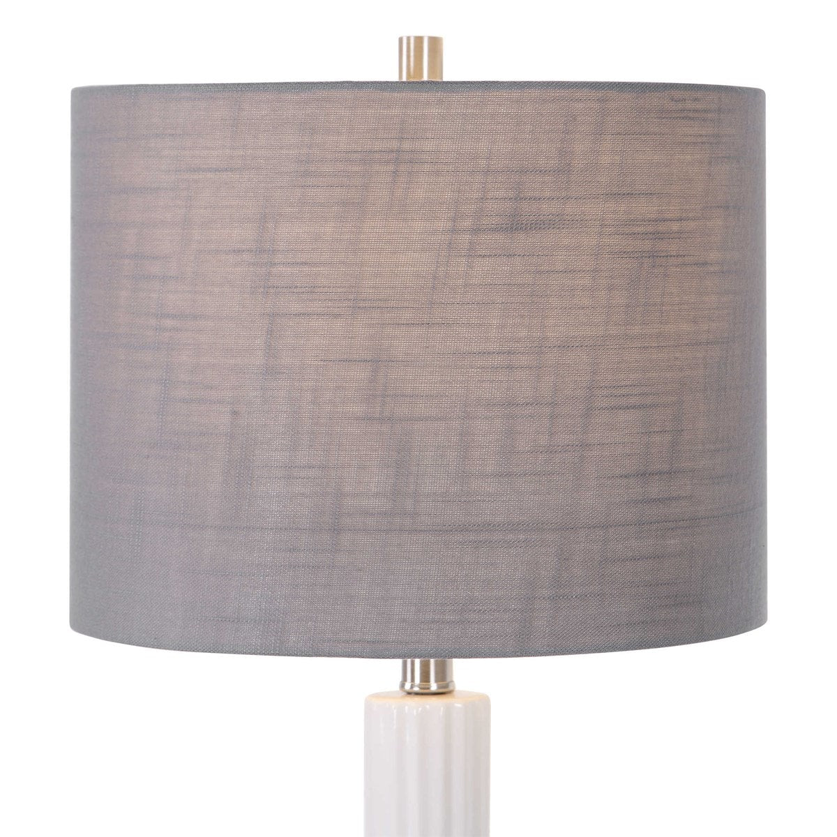 High Gloss white with Brushed Nickel Table Lamp By Modish Store | Table Lamps | Modishstore - 6
