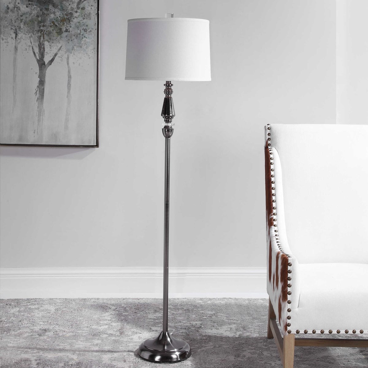 Black Nickel Elegant Floor Lamp by Modish Store | Floor Lamps | Modishstore - 7