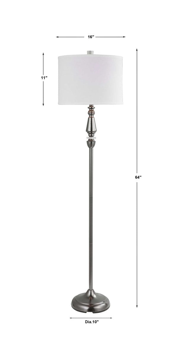Black Nickel Elegant Floor Lamp by Modish Store | Floor Lamps | Modishstore - 6