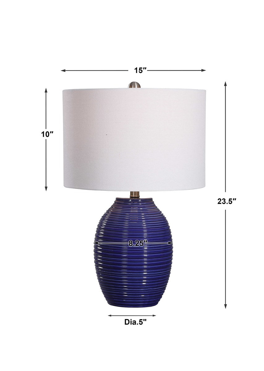 Rich Indigo Blue Ceramic Table Lamp By Modish Store | Table Lamps | Modishstore - 7