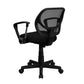 Low Back Black Mesh Swivel Task Office Chair With Curved Square Back And Arms By Flash Furniture | Office Chairs | Modishstore - 3