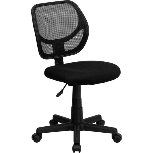 Low Back Black Mesh Swivel Task Office Chair With Curved Square Back By Flash Furniture | Office Chairs | Modishstore