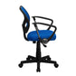 Low Back Blue Mesh Swivel Task Office Chair With Curved Square Back And Arms By Flash Furniture | Office Chairs | Modishstore - 2