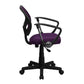 Low Back Purple Mesh Swivel Task Office Chair With Arms By Flash Furniture | Office Chairs | Modishstore - 2