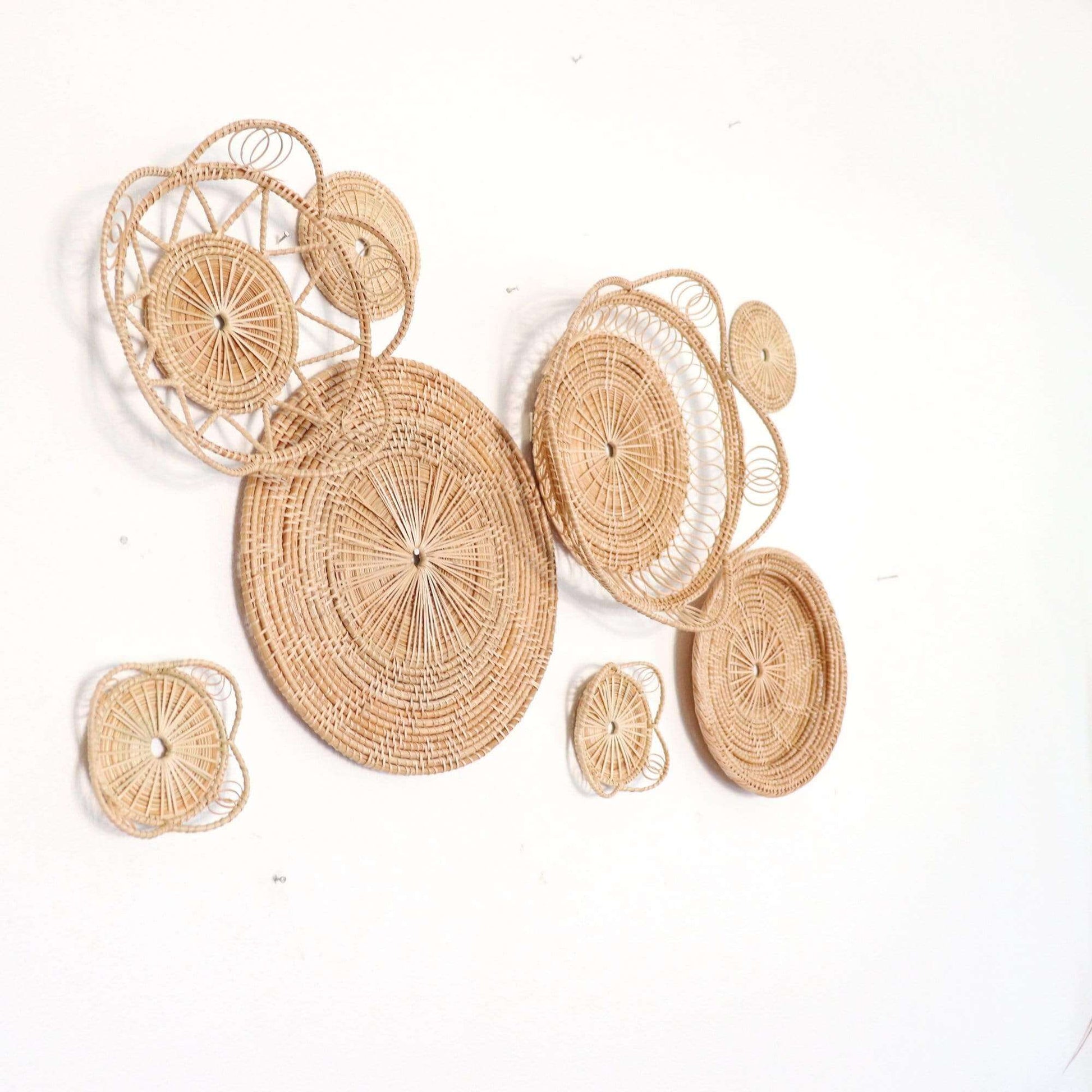 Hom - Rattan Wall Art DeCor Hanging (Set Of 8) By Thaihome | Wall Decor | Modishstore - 3