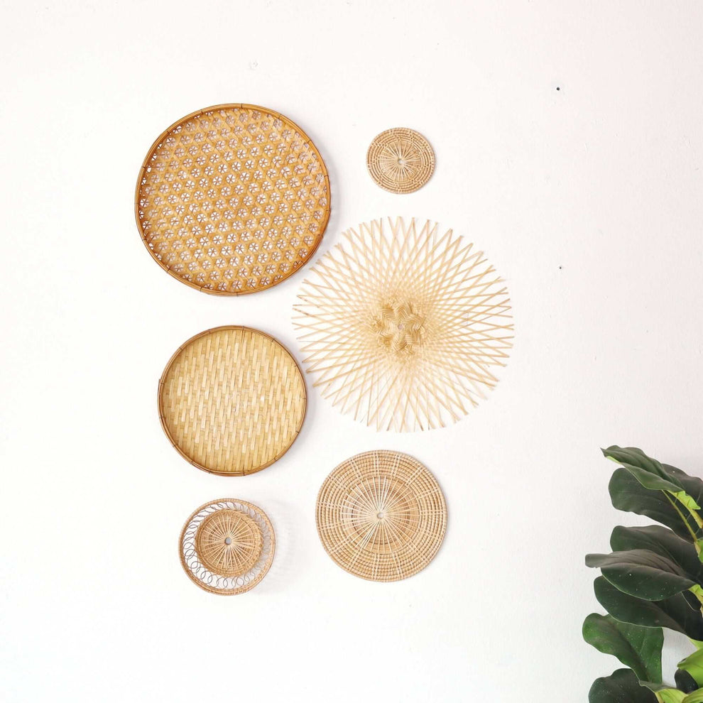 Bamboo And Rattan Wall Hanging Decor Set Of 6 - Ma Di Son By Thaihome | Wall Art | Modishstore - 3